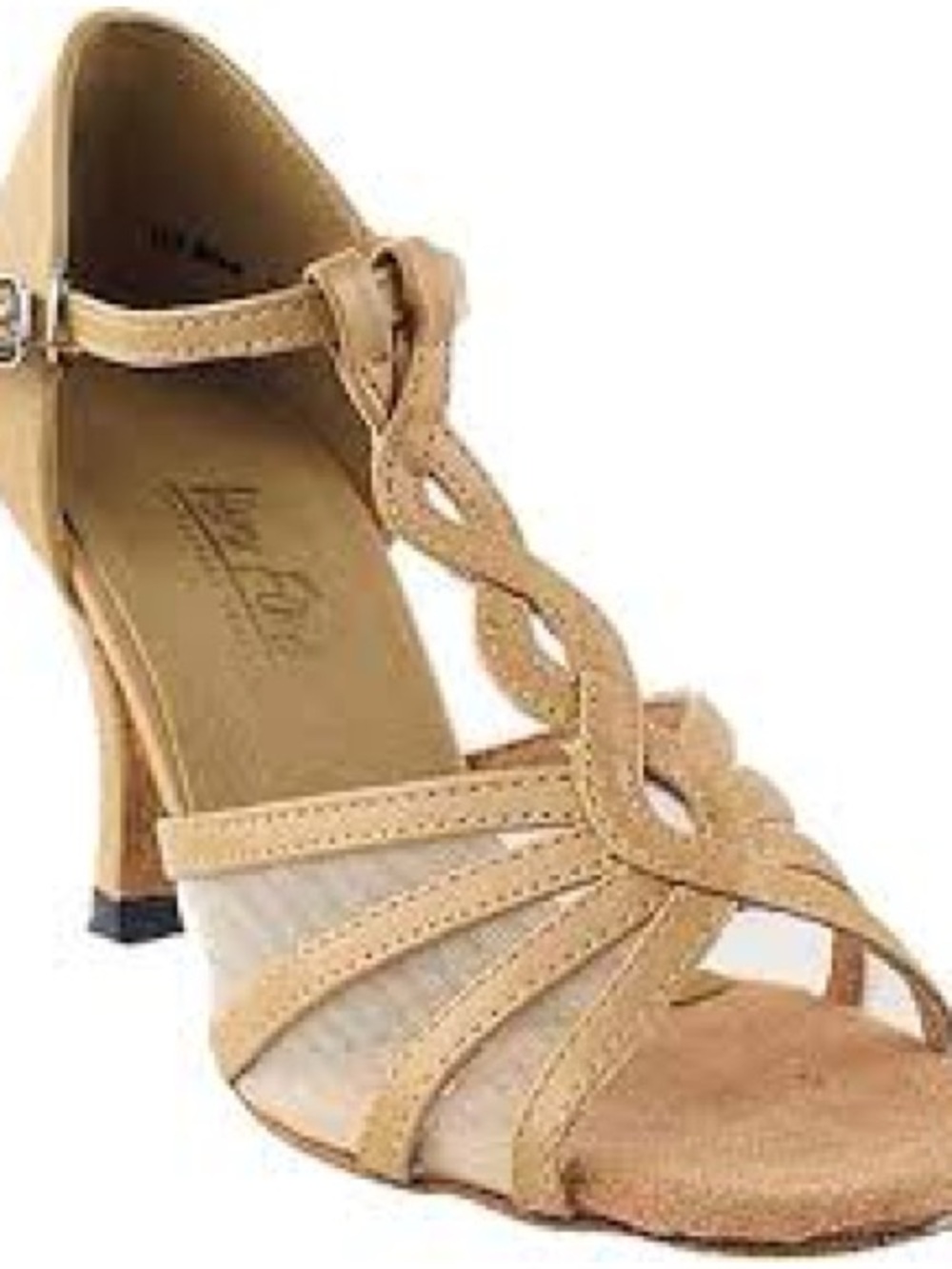 Very Fine Ladies Gold Strappy Dance Heels with Ankle Strap